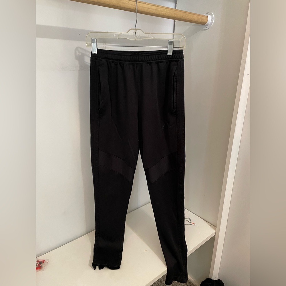 Adidas Black Sweatpants with Elastic Waistband and Tapered Fit